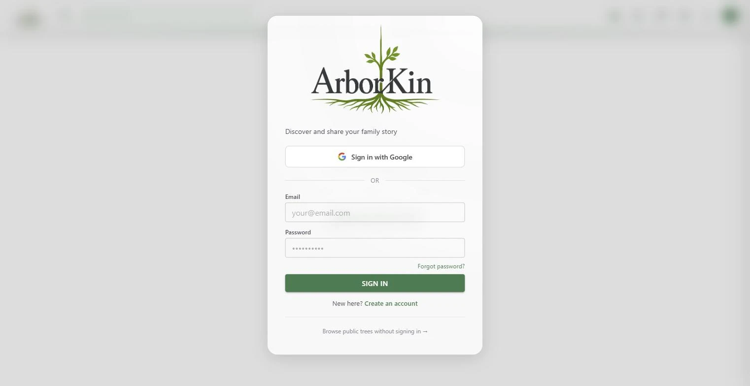 ArborKin — primary screenshot