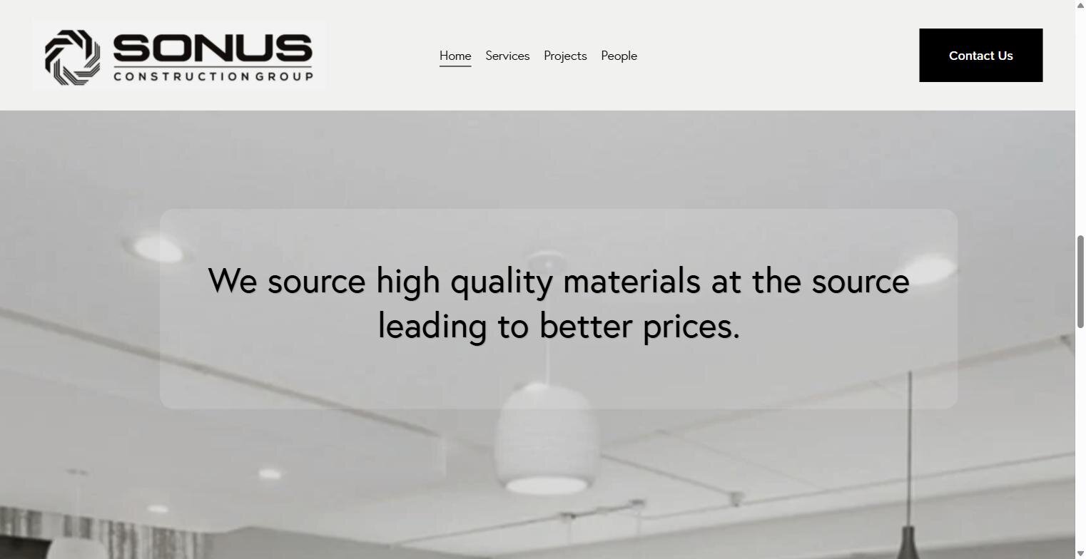 Sonus Construction Group website